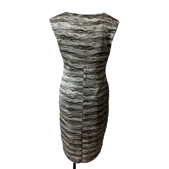 Connected Dress 10 Black Silver Gold Metallic Stretch Sheath Sleeveless Party - Picture 3 of 5